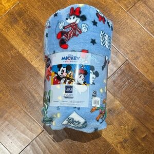 Disney Mickey and Friends Blue Plush Blanket